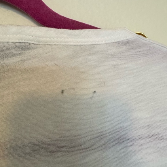 Veronica Beard White Pima Cotton Scoop Long Sleeve Gold Buttons Medium FLAWED - Picture 8 of 8